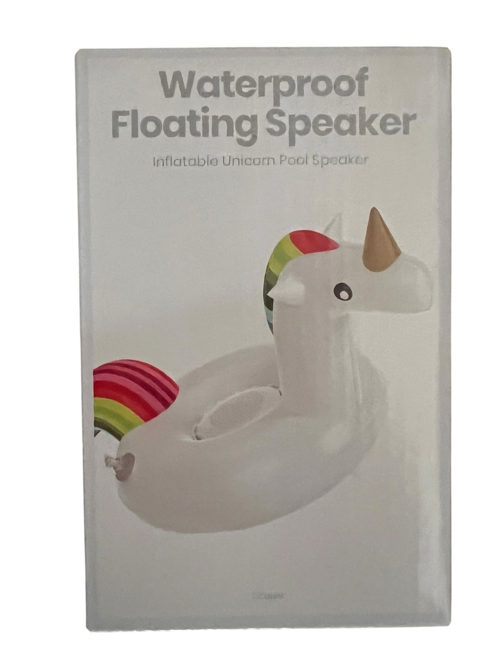 Waterproof Floating Unicorn Speaker - White with Rainbow Tail